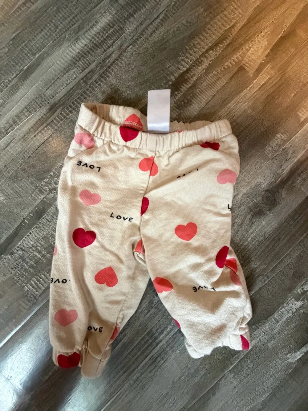 Carter's Cream Zip Hoodie with Pink & Red Heart Print